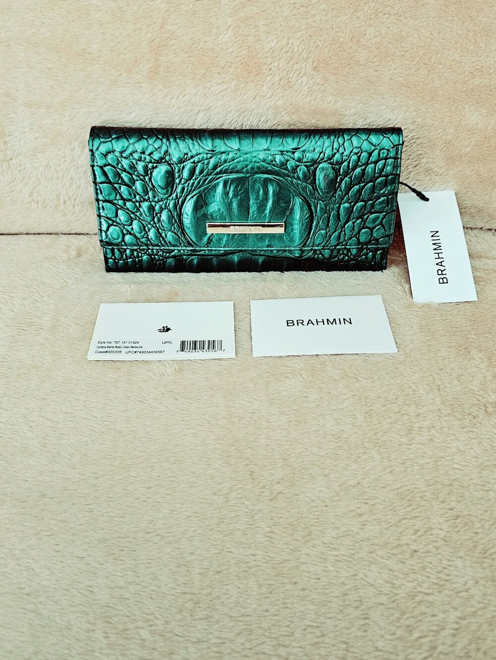 NWT Brahmin MYSTIC GREEN Rosetta w/Cordelia Wallet - Picture 12 of 16